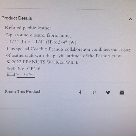 Coach X peanuts Round coin case with Snoopy Let it Snow motif New 🔥 - Picture 5 of 7